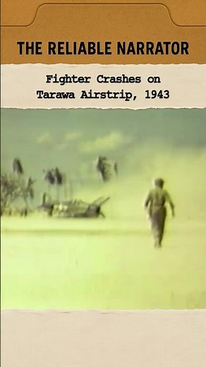 Fighter Crashes on Tarawa Airstrip, 1943 #ww2 #history #fyp