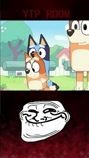 BLUEY TRY NOT TO LAUGH TROLL FACE #blueyandbingo #bluey #funny #ytp #memes #blueycartoon