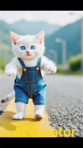 Walking cat 😺 | #ai #catvideos #viral #comedy