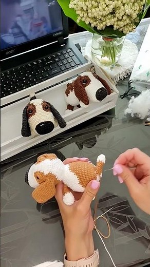 How do I create cute beagle puppies. Amigurumi crochet dog pattern, how to crochet