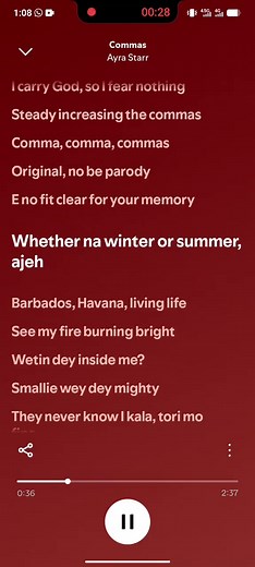 Commas Ayra Starr lyrics – full song lines