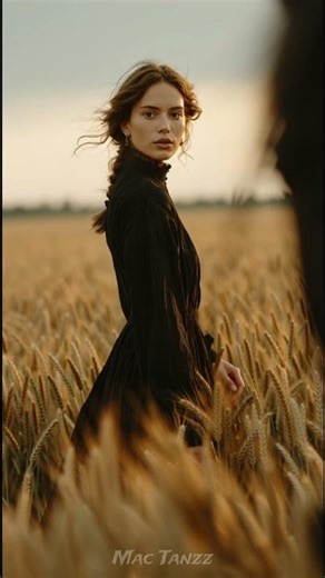 Mysterious Girl in the Golden Field 🌾 | Cinematic Beauty #beautifulscene #naturevibes #goldenfield