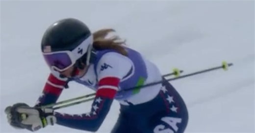 Meg Gustafson During Run 1 & 2 of the Women's Para Alpine Skiing Giant Slalom VI | Milano Co...