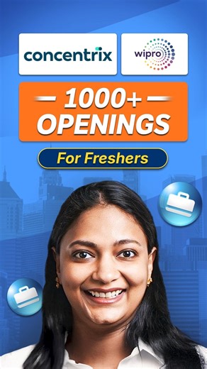 1000+ Fresher Jobs at Wipro, Concentrix, and other MNCs