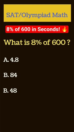 8% of 600 🤯 | Easy Percentage Trick#shorts #mathstricks #trending #percentage