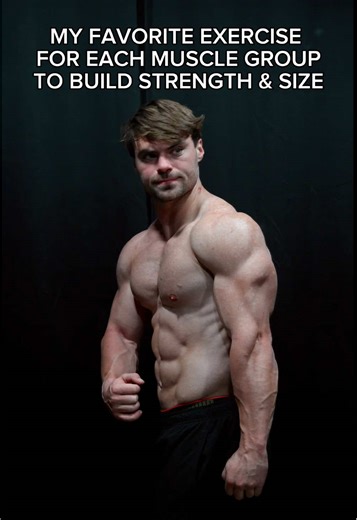 My favorite exercise for each muscle group to build strength & size: 💥 Quads: Back Squats 💥 Back: BB Rows 💥 Hamstrings: BB RDL 💥 Shoulders: BB OHP 💥 Chest: Bench Press 💥 Tricep: Dips 💥 Bicep: Chin-ups 💥 Abs: Cable Crunches 💥 Calf’s: Standing Raises I love heavy compound exercises to build both strength & size. Squats, deadlifts, bench, OHP, dips, rows & pull-ups are staple exercises to get strong & jacked. @rawnutrition [code DYLAN] @gymshark [code DSHAN10] Powerjacked Training Team in 