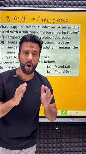 🤯 Dhamakedar 3 MCQs Part 2 | Acids bases and salts | Class 10th Science 🧪👨‍🔬 #scienceandfun #ashusir