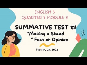SUMMATIVE TEST#1 LESSON: MAKING A STAND QUARTER 3 MODULE 3