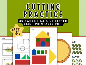 Cutting Worksheet, Scissor Skills, Cutting Practice, Worksheet for Kids, Preschool Home, Homeschool for Kids, Busy Book, Toddler Worksheet - Etsy Canada