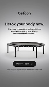 3.6K views | Fat loss starts from within – literally. bellicon activates the lymphatic system through gentle, bouncing motion that’s fun, low-impact, and surprisingly powerful.  Free worldwide shipping* and 30 days of bellicon+ guided workouts. ✔️ Supports healthy fat metabolism & fluid drainage ✔️ Cushions impact – great for joints ✔️ Premium components for long lasting quality  Start now! *Free shipping applies only to the bellicon rebounder. | bellicon | Facebook