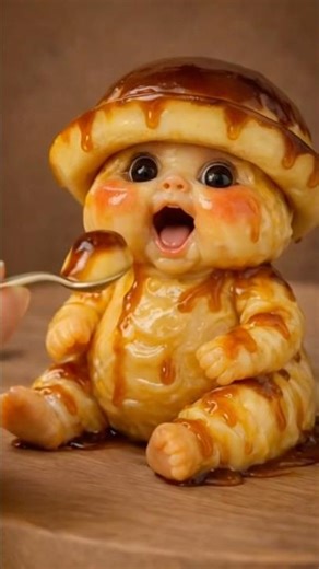A Little Baby Eating Pudding 🍮🍼#cute #funny #baby #asmr #eating #satisfying #fyp