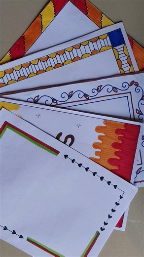 5 borderdesigns for project #assignment #frontpage #beautifulborderdesign #shortsfeed