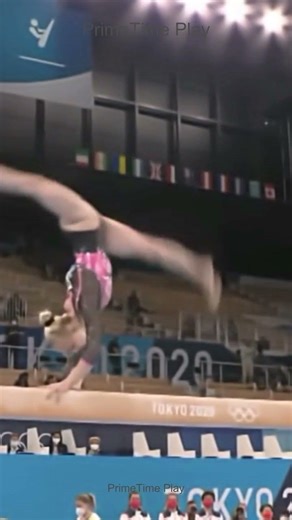 This balance beam control is insane 😲 #Olympics #Gymnastics #Athlete
