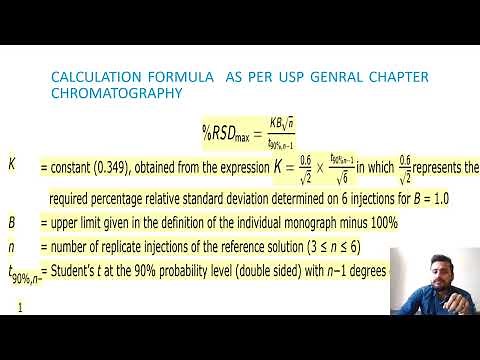 RSD Limits as per USP General Chapter 621
