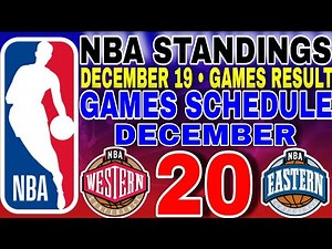 Nba Standings Today December 19, 2025 | Games Result | Games Schedule December 20, 2025