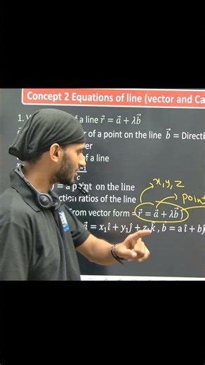 Vector Form| Cartesian Form| Equation Of Line| @munilsir