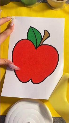 “Mom, why are you tearing my apple painting?”😇#shorts