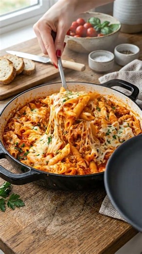 Cheesy Skillet Penne Alla Vodka #avasdailydishes #recipe #easyrecipe #food #mealprep