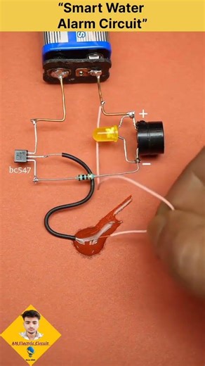 Simple Water Alarm Circuit Using Transistor | #shortsfeed #electrical #electroniccircuit