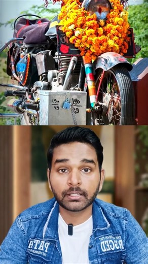 People worship a 350cc Royal Enfield. 🏍️🙏 Welcome to the Om Banna Shrine in Rajasthan, the only place in the world where a motorbike is God. The story is terrifying. In 1988, a man named Om Banna died in a crash on his Bullet. The police took the bike to the station and chained it up. But the next morning, the bike was gone. It was found standing mysteriously at the exact crash site. The police thought it was a prank. They emptied the fuel tank, removed the tires, and locked it in chains again
