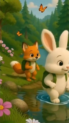 Cute rabbit walks in nature 🐰 #shorts #rabbit #funny #trending