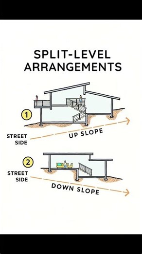 Basic Knowledge for Civil Engineering | Split Level Arrangements | #Shorts #Building
