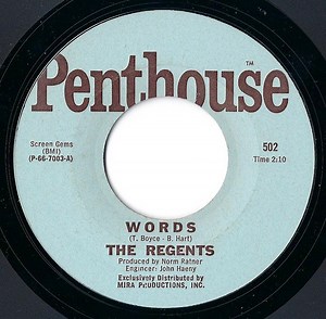 The Regents - Words / Worryin' Kind