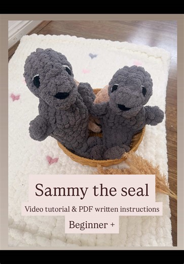 Sammy the Seal 🦭✨ My newest pattern release is here — and she’s perfect for beginners! This design has already been a market favourite, and it’s easy to see why: • Quick & simple to make • Uses only ½ skein of chunky yarn • Perfect for gifts, markets, or a cute little project Your purchase includes: ✔️ A downloadable written PDF pattern ✔️ Step-by-step video instructions (so you’re never stuck!) ✔️ A bonus written pattern to attach a heart between two seals 💖 Whether you’re just starting out o