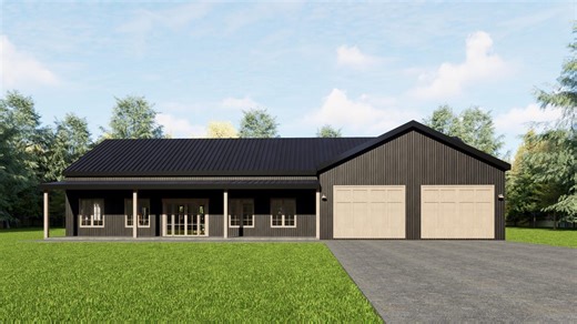 Barndominium Plan | 3 Bed 2 Bath | 2 Car Garage | 1800 Sq Ft | 36x50 Farmhouse | Customizable - Etsy