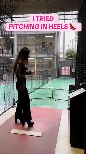 Trying Pitching in Heels for Baseball and Softball | Marika Softball