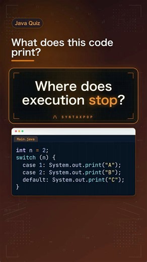 Java switch Quiz: Where Does Execution Stop?