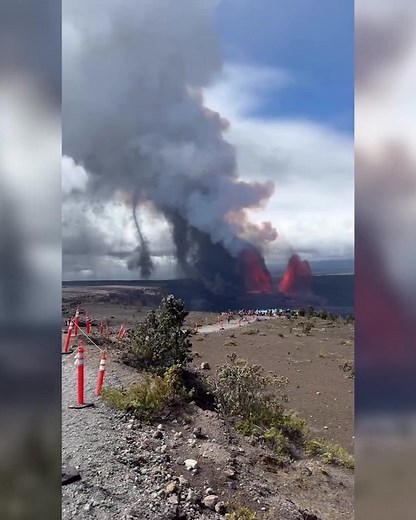 640K views · 2.9K reactions | WOW! Video shows lava shooting more than 1,000 feet into the air from Hawaii’s Kilauea volcano as a "volnado" swirls nearby. | WCAX-TV | Facebook
