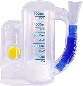 Incentive Spirometer Adult,Breathing Exercise Device Lung Trainer Respiratory Strengthener
