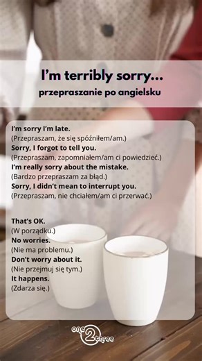 Angielski dla dorosłych | One2three | Jak przeprosić po angielsku – krótko i naturalnie 🇬🇧✨ Nie zawsze wystarczy samo “sorry” 😉 Zobacz 4 proste wyrażenia do przepraszania i 4... | Instagram