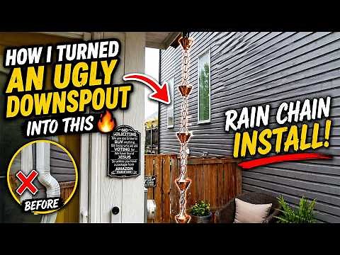How I Turned an Ugly Downspout Into This 🔥 (Rain Chain Install)