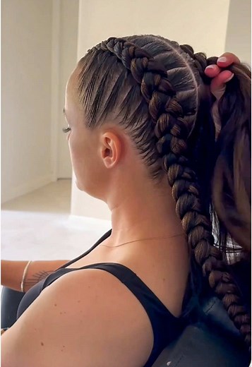 Tutorial de dos trenzas holandesas con extensiones