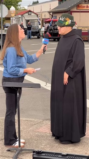 What does a Benedictine monk do at Oktoberfest? Father Charles shares what he enjoys most about the city of Mt. Angel’s biggest festival with Wesleigh Ogle from KATU for their ARC PDX show. @wesleighoglenews @katutv @oktoberfest_mtangel #mountangelabbey #katunews #wesleighogle #mtangeloktoberfest #oktoberfest | Mount Angel Abbey & Seminary