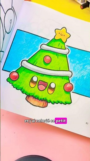 Kawaii Christmas coloring page 🎄📖