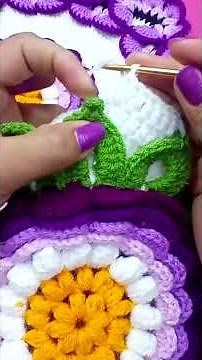 22 How to crochet FLOWER #51 with leaves step by step for table runners and mats