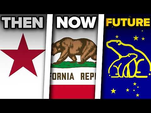 Evolution of Californian Flag 🐻 (1836 - 3208)
