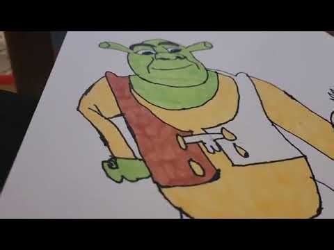 How To Drawing Shrek And Donkey In Coloring From DreamWorks Animation's Shrek.