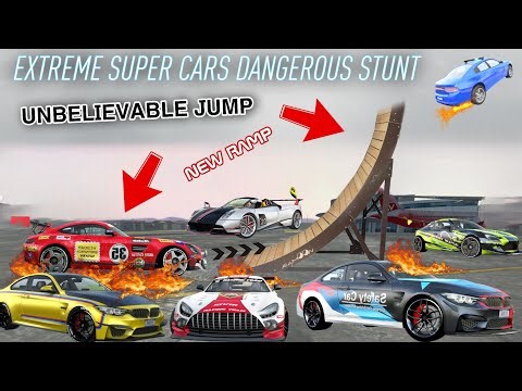 All Best Top High Speed Super Cars Hard Ramp Stunt Challenge//Extreme Car Driving Simulator #ecds