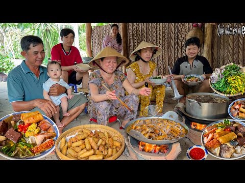 Bún Nước Lèo Chả Giò, Heo Quay | Quán Ăn Sáng Miền Quê Mẹ Làm Đầu Bếp || Noodle soup