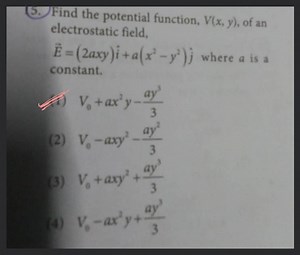 Find the potential function, V(x, y), of an electrostatic field... | Filo