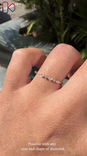 Real Lab Diamond Open Cuff Wedding Ring Thin Open Gap Stacking Ring Minimalist Custom Open Gap Band Ring for Her Womens Cuff Stackable Band