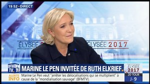 Marine Le Pen était ce soir l'invitée politique de BFM-TV : | Marine Le Pen
