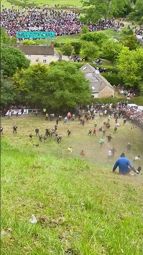 huge Fall At Cheese Rolling Competition
