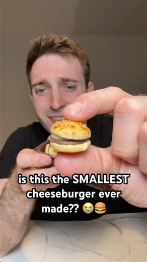 is this the SMALLEST cheeseburger ever made?? 😭🍔 #funny #foodshorts #snackwithjack