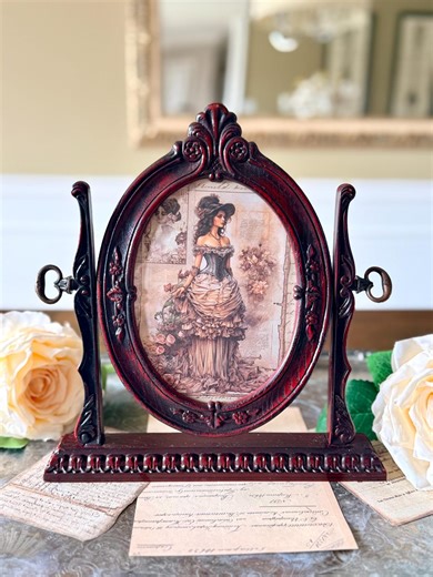 Ornate Oval Frame: Victorian Gothic Baroque Swivel Stand (dark Academia Decor) - Etsy