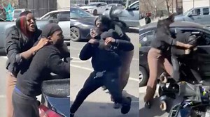Messed With The Wrong One: Woman Beats The Brakes Off A Man On Scooter After He Tried To Steal Her Purse!